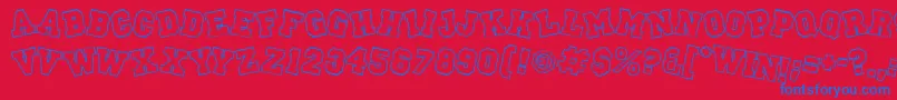 Peprally Font – Blue Fonts on Red Background