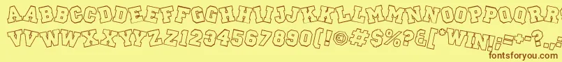 Peprally Font – Brown Fonts on Yellow Background