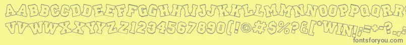 Peprally Font – Gray Fonts on Yellow Background