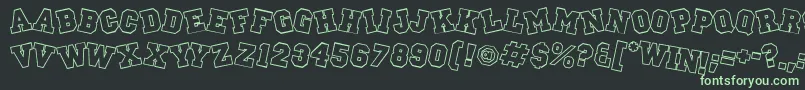 Peprally Font – Green Fonts on Black Background