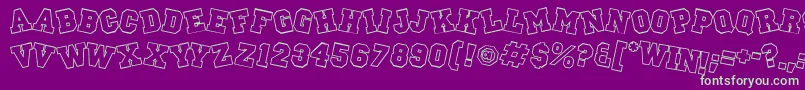 Peprally Font – Green Fonts on Purple Background