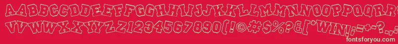 フォントPeprally – 赤い背景に緑の文字