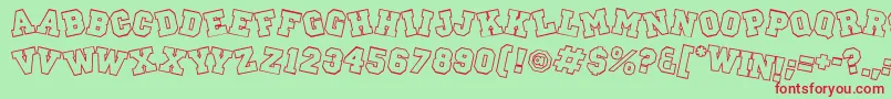 Peprally Font – Red Fonts on Green Background