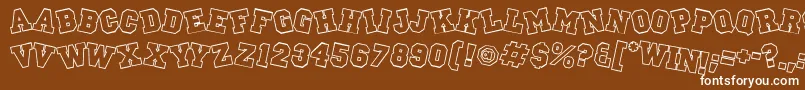 Peprally Font – White Fonts on Brown Background