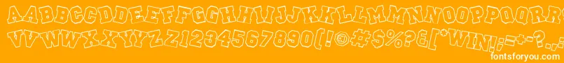 Peprally Font – White Fonts on Orange Background