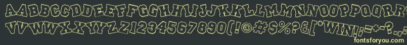 Peprally Font – Yellow Fonts on Black Background