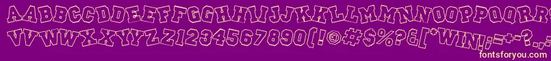 Peprally Font – Yellow Fonts on Purple Background