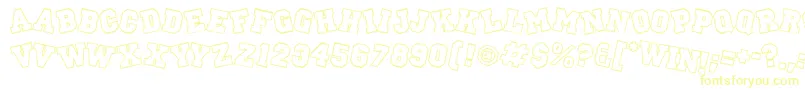 Peprally Font – Yellow Fonts on White Background