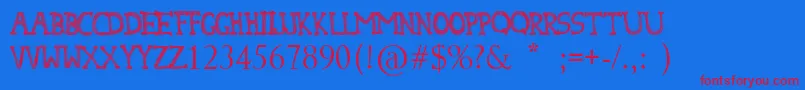 DenneMilkTea Font – Red Fonts on Blue Background