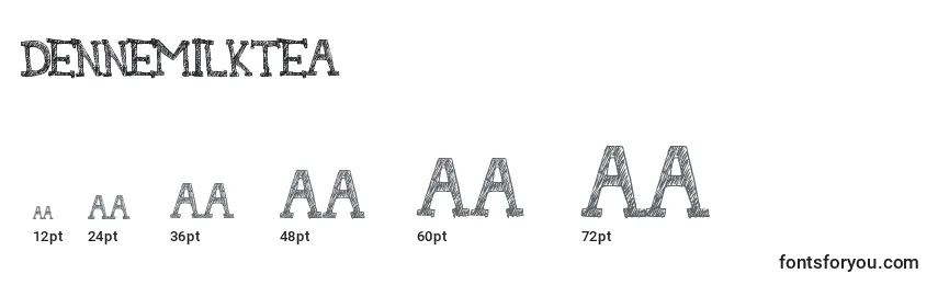 Размеры шрифта DenneMilkTea