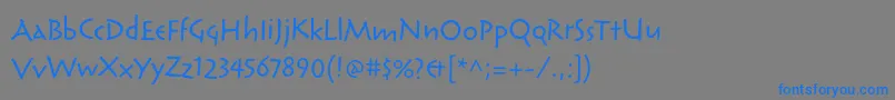 フォントReliqstdActive – 灰色の背景に青い文字