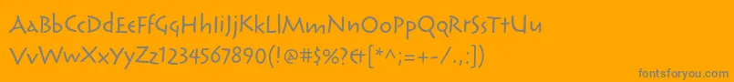 フォントReliqstdActive – オレンジの背景に灰色の文字