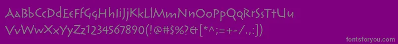 フォントReliqstdActive – 紫の背景に灰色の文字