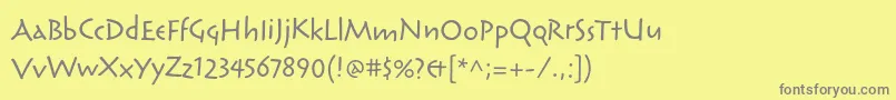 フォントReliqstdActive – 黄色の背景に灰色の文字