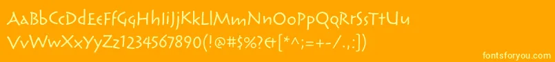 フォントReliqstdActive – オレンジの背景に黄色の文字