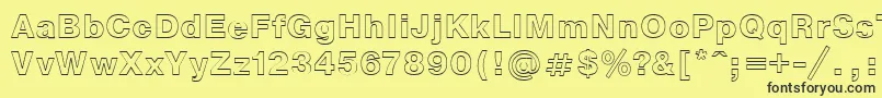 NtoutlineBold Font – Black Fonts on Yellow Background