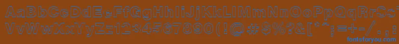 Шрифт NtoutlineBold – синие шрифты на коричневом фоне
