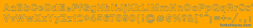 NtoutlineBold-Schriftart – Blaue Schriften auf orangefarbenem Hintergrund