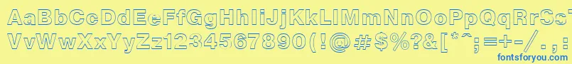 NtoutlineBold Font – Blue Fonts on Yellow Background