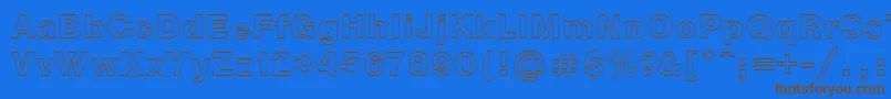 NtoutlineBold-Schriftart – Braune Schriften auf blauem Hintergrund