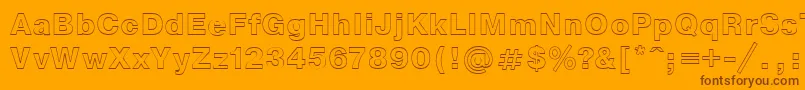 フォントNtoutlineBold – オレンジの背景に茶色のフォント