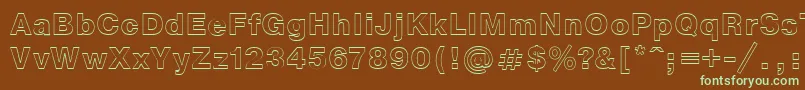 Шрифт NtoutlineBold – зелёные шрифты на коричневом фоне