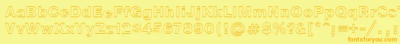 NtoutlineBold Font – Orange Fonts on Yellow Background