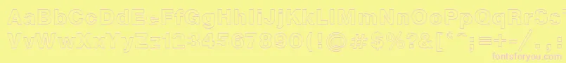 NtoutlineBold Font – Pink Fonts on Yellow Background