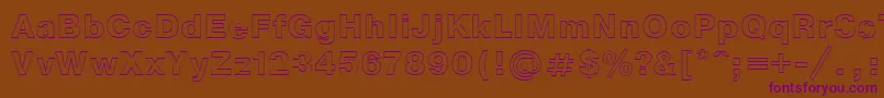 NtoutlineBold Font – Purple Fonts on Brown Background