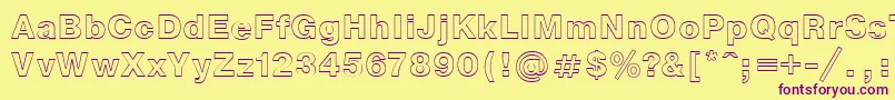 NtoutlineBold Font – Purple Fonts on Yellow Background