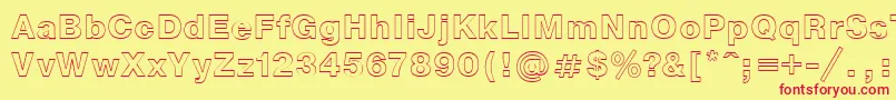 NtoutlineBold Font – Red Fonts on Yellow Background