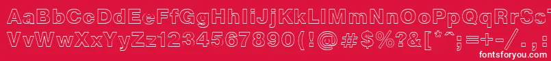 NtoutlineBold-Schriftart – Weiße Schriften auf rotem Hintergrund