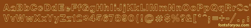 Шрифт NtoutlineBold – жёлтые шрифты на коричневом фоне
