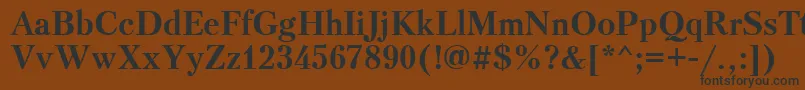 フォントPtr73C – 黒い文字が茶色の背景にあります