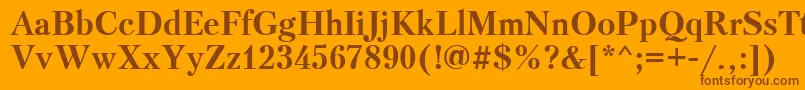Ptr73C Font – Brown Fonts on Orange Background
