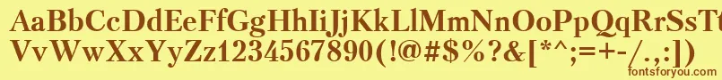 Шрифт Ptr73C – коричневые шрифты на жёлтом фоне