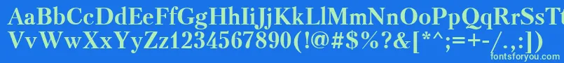 Ptr73C Font – Green Fonts on Blue Background