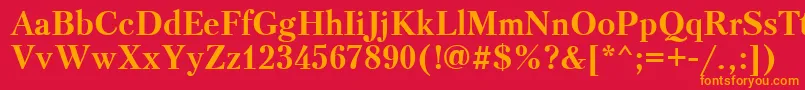 Ptr73C Font – Orange Fonts on Red Background