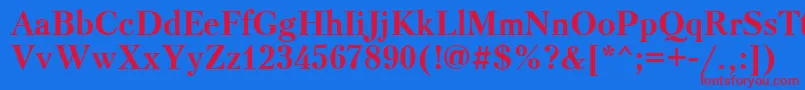Ptr73C Font – Red Fonts on Blue Background