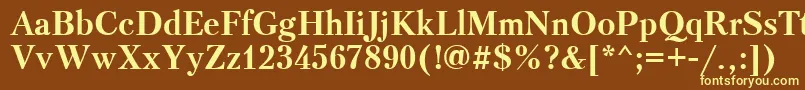 Ptr73C Font – Yellow Fonts on Brown Background