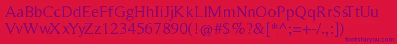 Czcionka Romanserif – fioletowe czcionki na czerwonym tle