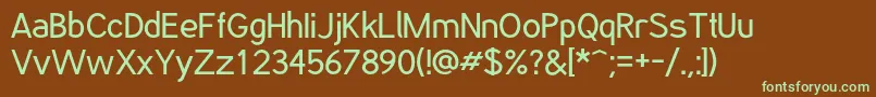 PhatOtto-fontti – vihreät fontit ruskealla taustalla