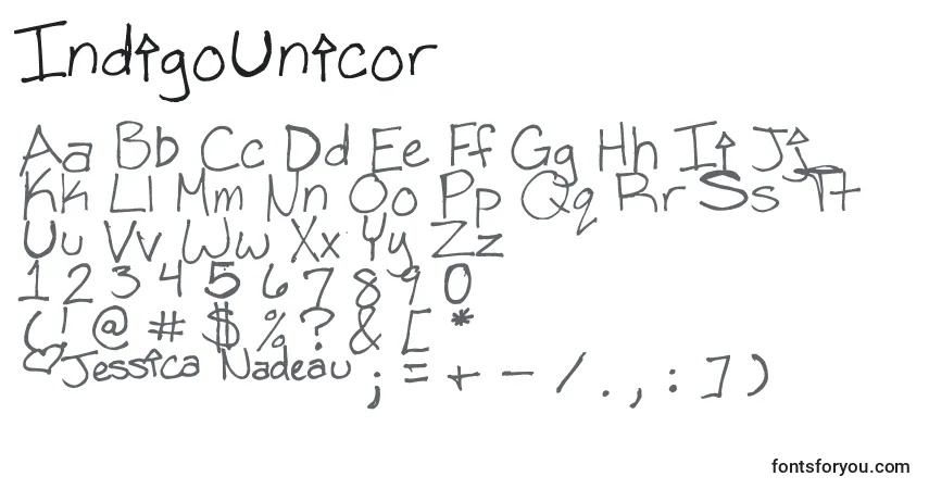 Шрифт IndigoUnicor – алфавит, цифры, специальные символы