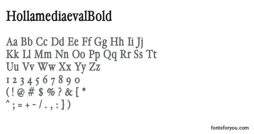 Шрифт HollamediaevalBold – алфавит, цифры, специальные символы