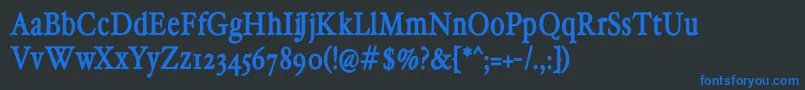 HollamediaevalBold Font – Blue Fonts on Black Background