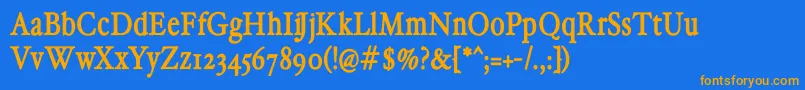 HollamediaevalBold Font – Orange Fonts on Blue Background