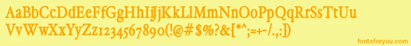 HollamediaevalBold Font – Orange Fonts on Yellow Background