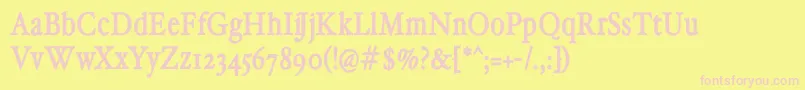 HollamediaevalBold Font – Pink Fonts on Yellow Background