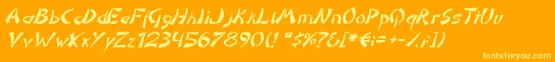 Domoai Font – Yellow Fonts on Orange Background