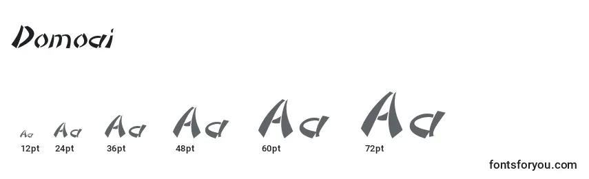 Размеры шрифта Domoai